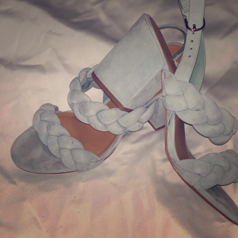 Blue heeled sandals
